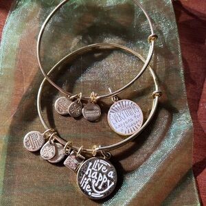 Set of 2 Alex and Ani Gold Charm Bracelets